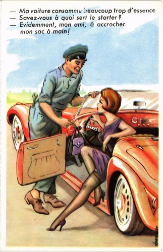 Cpm sexy lady with - car,